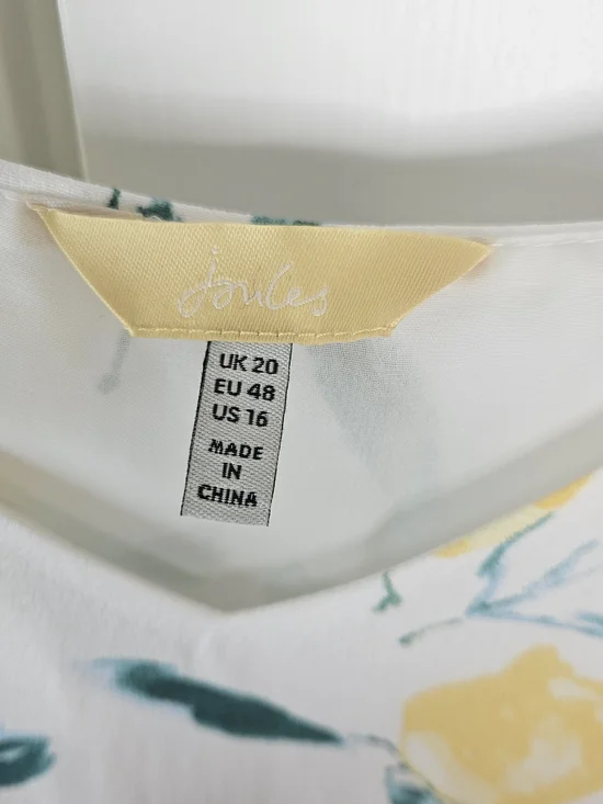 Joules Kyra Cami Top - Lemon Tree Print - Size 16 - Picture 5 of 8